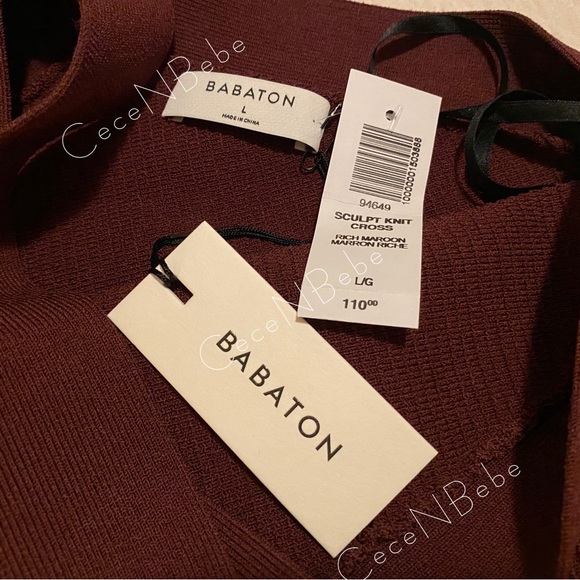 ❤️ ARITZIA Rich Maroon (Bordeaux / Wine) - LARGE - Sculpt Knit Criss Cross Dress - Picture 13 of 16